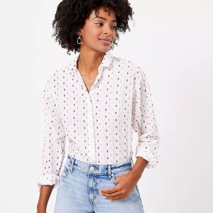 EUC Loft relaxed clip shirt with textured spots in multicolor*